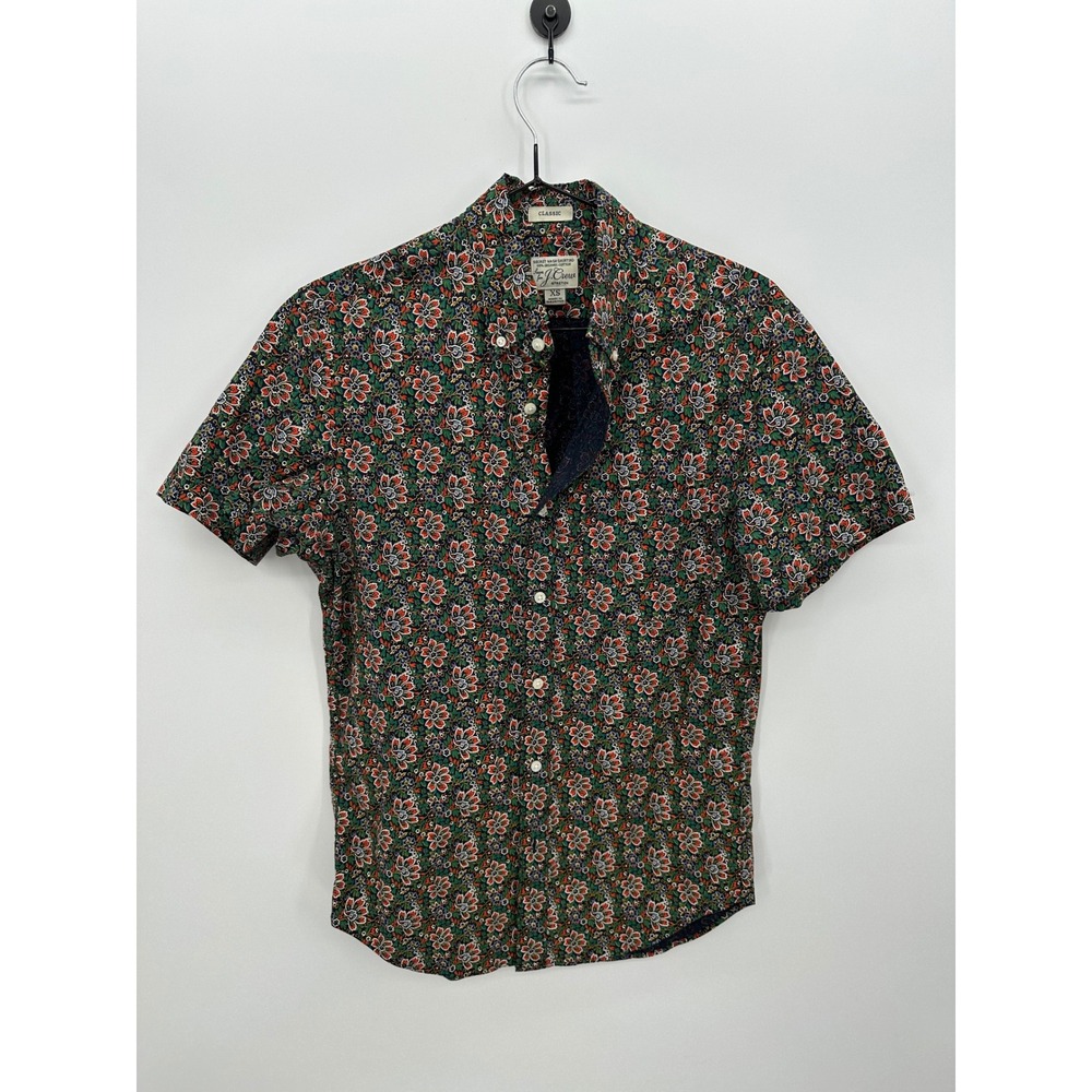 J.Crew Secret Wash Short Sleeve Floral Button Down Shirt Mens XS Classic Fit